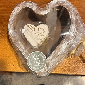 Rustic Heart-Shaped Display Box - Whitewash Finish